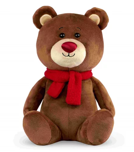 Plüss barna maci fényes orral 25 cm