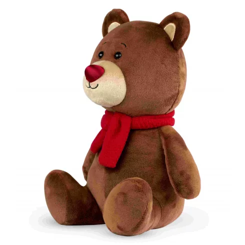 Plüss barna maci fényes orral 25 cm