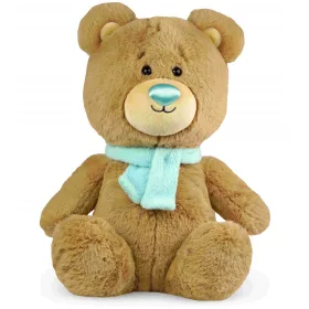 Plüss bézs maci fényes orral 25 cm