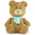 Plüss bézs maci fényes orral 25 cm