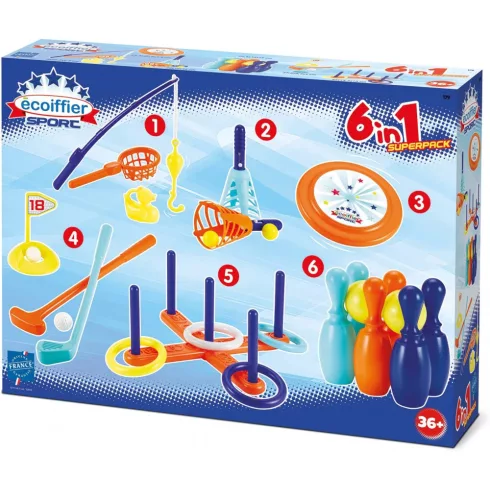 Écoiffier 6 az 1-ben játék sportszett