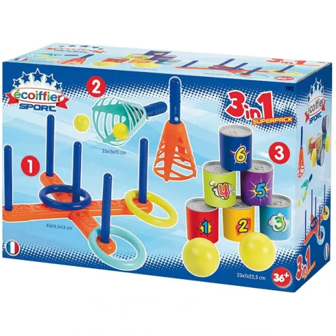 Écoiffier Sport 0192 3 az 1-ben játék sportszett