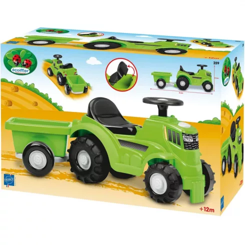 Écoiffier 0359 Játék traktor bébitaxi utánfutóval