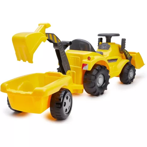 Écoiffier Játék traktor bébitaxi utánfutóval, homlokrakodóval és markolóval (csomagolássérült)