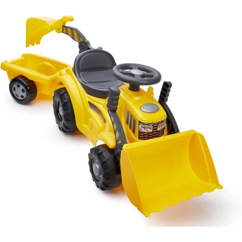Écoiffier Játék traktor bébitaxi utánfutóval, homlokrakodóval és markolóval (csomagolássérült)