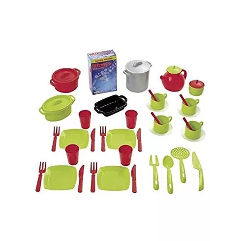 Écoiffier 100% Chef 1210 Négyszemélyes játék étkészlet csepegtető tálcával