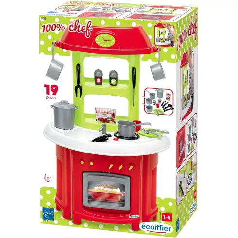 Écoiffier 100% Chef 1759 Tradition játékkonyha 19db kiegészítővel