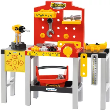   Écoiffier Mecanics 2350 Játék barkácsasztal 32 kiegészítővel