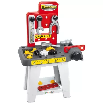   Écoiffier Mecanics 2407 Játék szerelőasztal 19db kiegészítővel