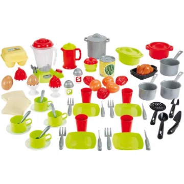   Écoiffier 100% Chef 2598 70 részes játék étkészlet tárolódobozban