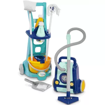   Écoiffier Clean Home Játék gurulós takarítókocsi porszívóval