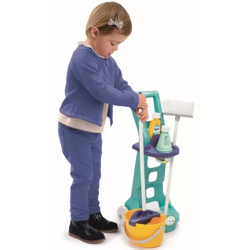 Écoiffier Clean Home Játék gurulós takarítókocsi porszívóval