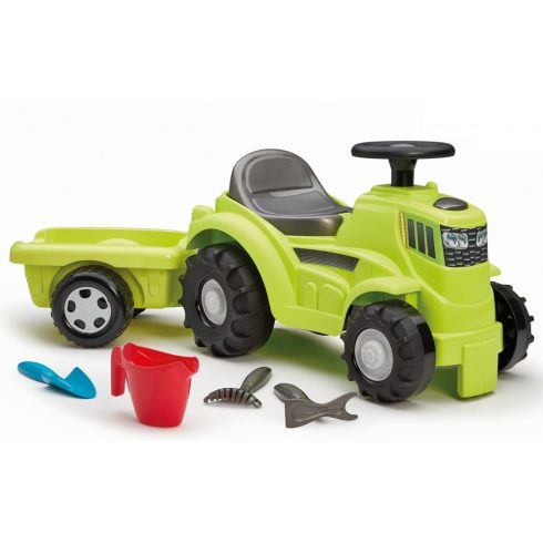 Écoiffier Játék traktor bébitaxi utánfutóval és kerti játékokkal
