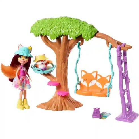 Mattel Enchantimals Felicity Fox baba és Flick róka figura a játszótéren