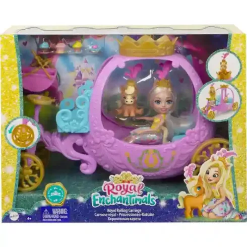 Mattel Enchantimals Peola Pony hercegnő hintója és póniló barátja