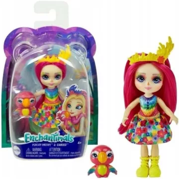   Mattel Enchantimals Peachy Parrot baba és Chatter papagáj barátja