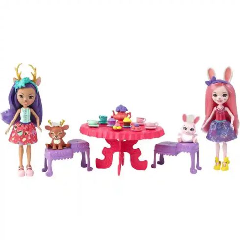 Mattel Enchantimals Danessa Deer és Bree Bunny babák teapartija