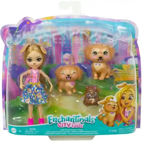 Mattel Enchantimals Gerika Golden Retriever baba és kutyus családja