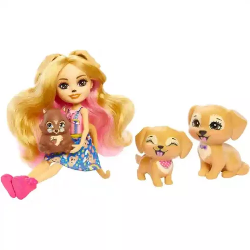 Mattel Enchantimals Gerika Golden Retriever baba és kutyus családja