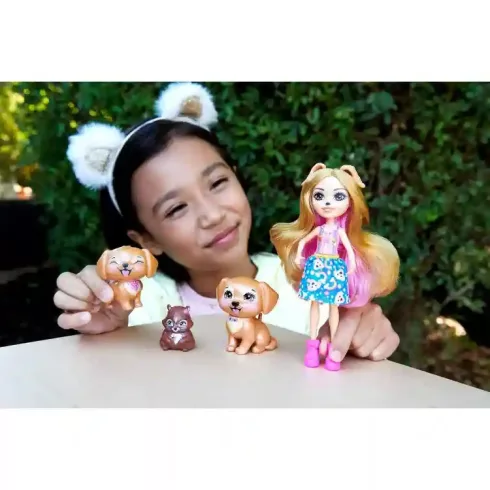 Mattel Enchantimals Gerika Golden Retriever baba és kutyus családja