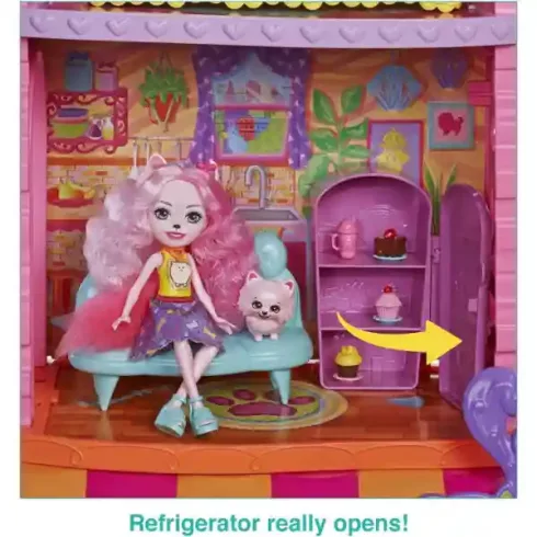 Mattel Enchantimals toronyház és kávézó babával