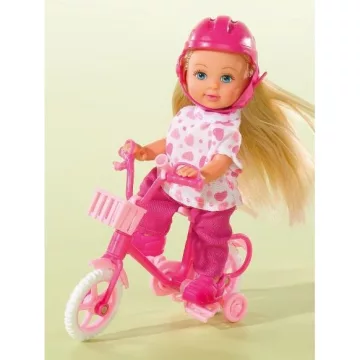   Simba Toys Evi Love - Evi baba rózsaszín biciklivel (105731715)