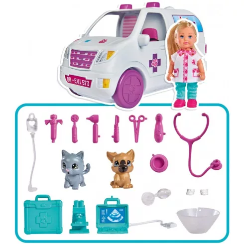 Simba Toys Evi Love - Állatorvos Evi baba mentőautóval (105733488)