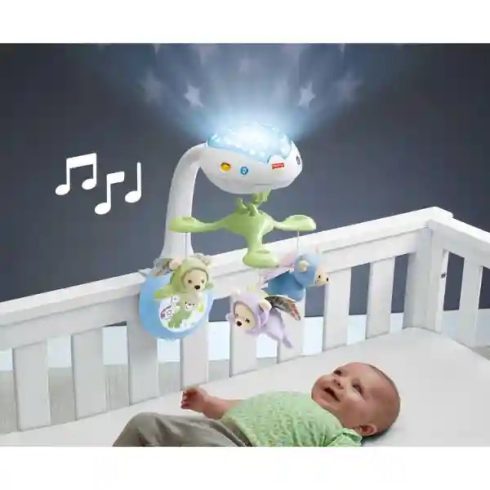Mattel Fisher-Price - 3 az 1-ben altatódalos, projektoros kiságyforgó, babaforgó