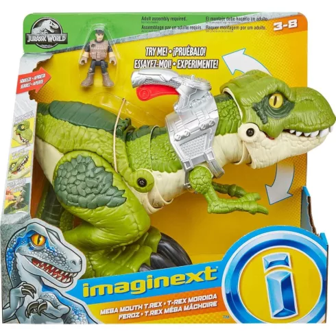 Mattel Fisher-Price Jurassic World - Falánk Tyrannosaurus Rex dino figura 40cm, T-Rex