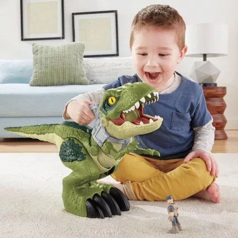 Mattel Fisher-Price Jurassic World - Falánk Tyrannosaurus Rex dino figura 40cm, T-Rex