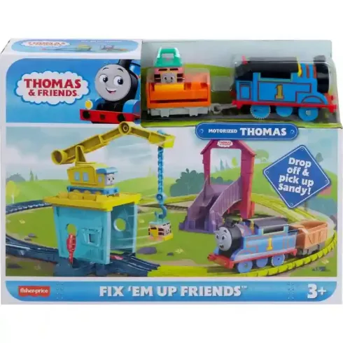 Mattel Fisher-Price - Thomas, a gőzmozdony: motorizált vonatszett sínpályával és daruval