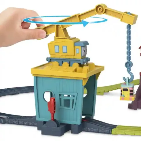 Mattel Fisher-Price - Thomas, a gőzmozdony: motorizált vonatszett sínpályával és daruval