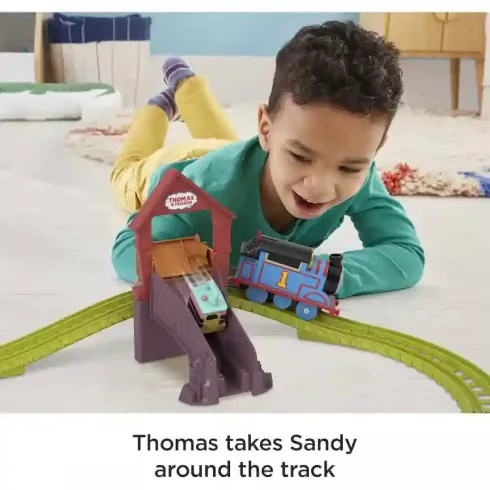 Mattel Fisher-Price - Thomas, a gőzmozdony: motorizált vonatszett sínpályával és daruval
