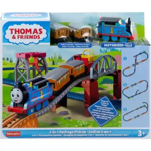 Mattel Fisher-Price - Thomas, a gőzmozdony: 3 az 1-ben csomagszállító motorizált vonatszett