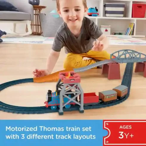 Mattel Fisher-Price - Thomas, a gőzmozdony: 3 az 1-ben csomagszállító motorizált vonatszett