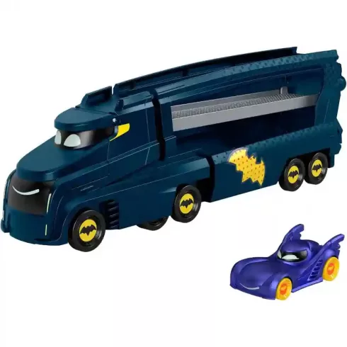 Mattel Fisher-Price Batman - Batwheels autószállító kamion Batmobile kisautóval, DC Super Friends