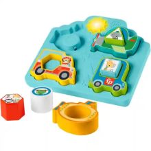   Mattel Fisher-Price - 2 az 1-ben interaktív járműves puzzle és formaberakó