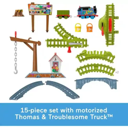 Mattel Fisher-Price - Thomas, a gőzmozdony: Motorizált festékszállító vonatszett