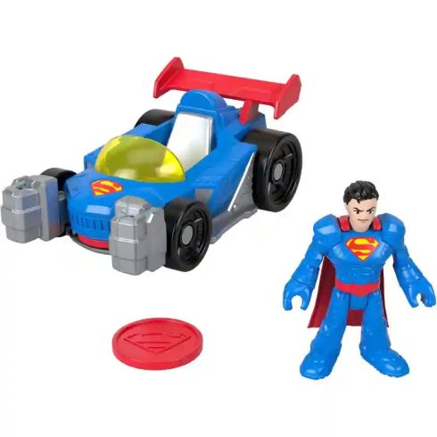 Mattel Fisher-Price Superman - Supermobile autó Superman figurával és kilövővel, DC Super Friends