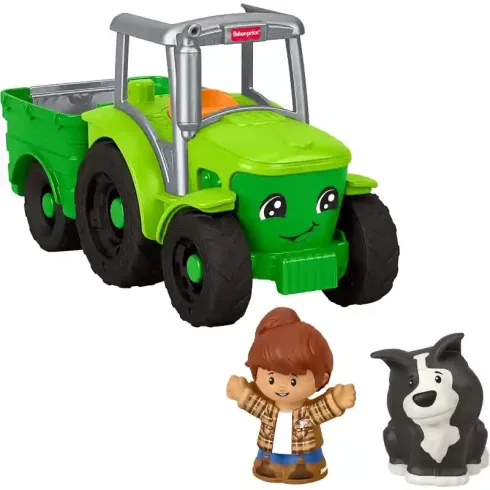 Mattel Fisher-Price Little People interaktív traktor pótkocsival és figurákkal