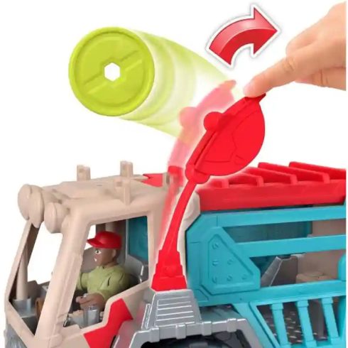 Mattel Fisher-Price Jurassic World - Átalakuló elfogó autó dinóval és figurával