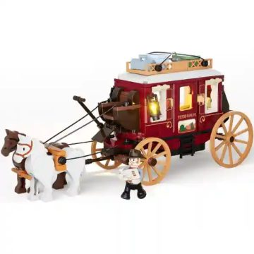 Funwhole Western postakocsi fénnyel építőjáték