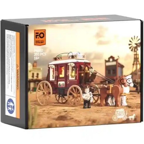 Funwhole Western postakocsi fénnyel építőjáték