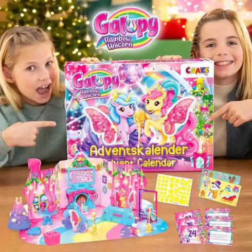 CRAZE Galupy Rainbow Unicorn adventi kalendárium unikornisokkal