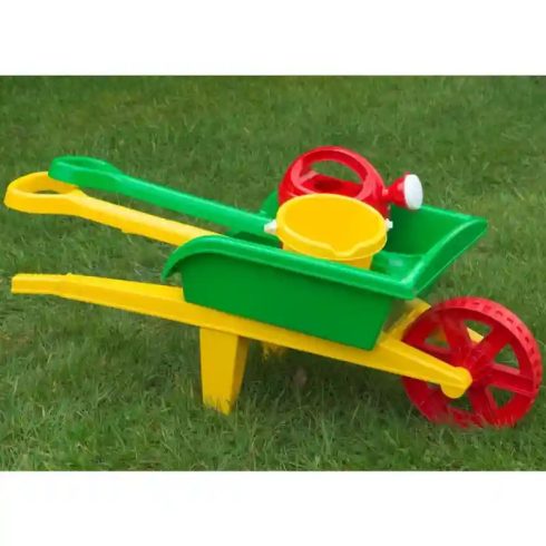 Játék talicska kerti szerszámokkal