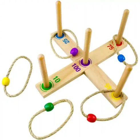 Ring Toss karikadobáló társasjáték fából