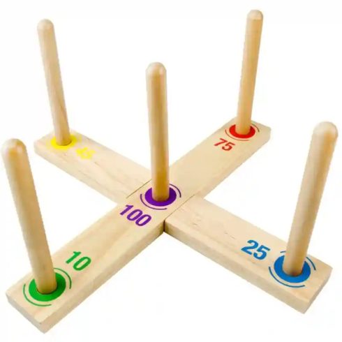 Ring Toss karikadobáló társasjáték fából