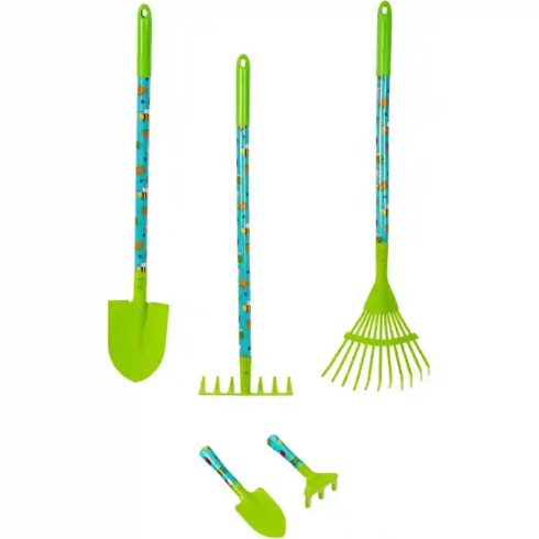 Játék fém talicska fém kerti szerszámokkal