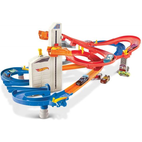 Mattel Hot Wheels FXN21 Dupla liftes autópálya kisautókkal