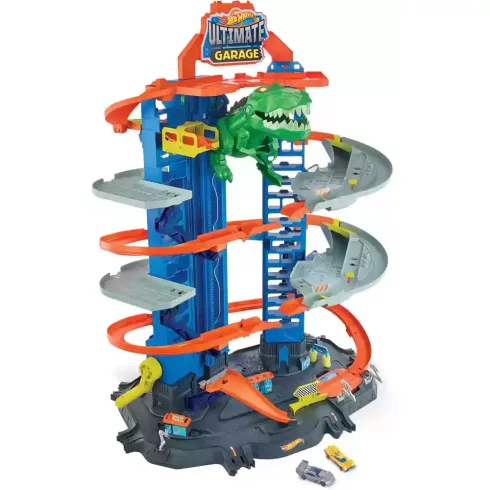 Mattel Hot Wheels T-Rex ultimate garázs kisautókkal
